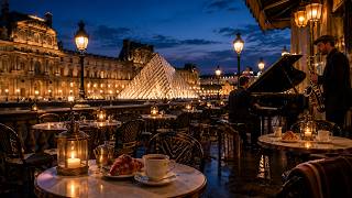 Paris Blue Hour Jazz ☕ A Cozy Café Escape | Relaxing Jazz Ambience