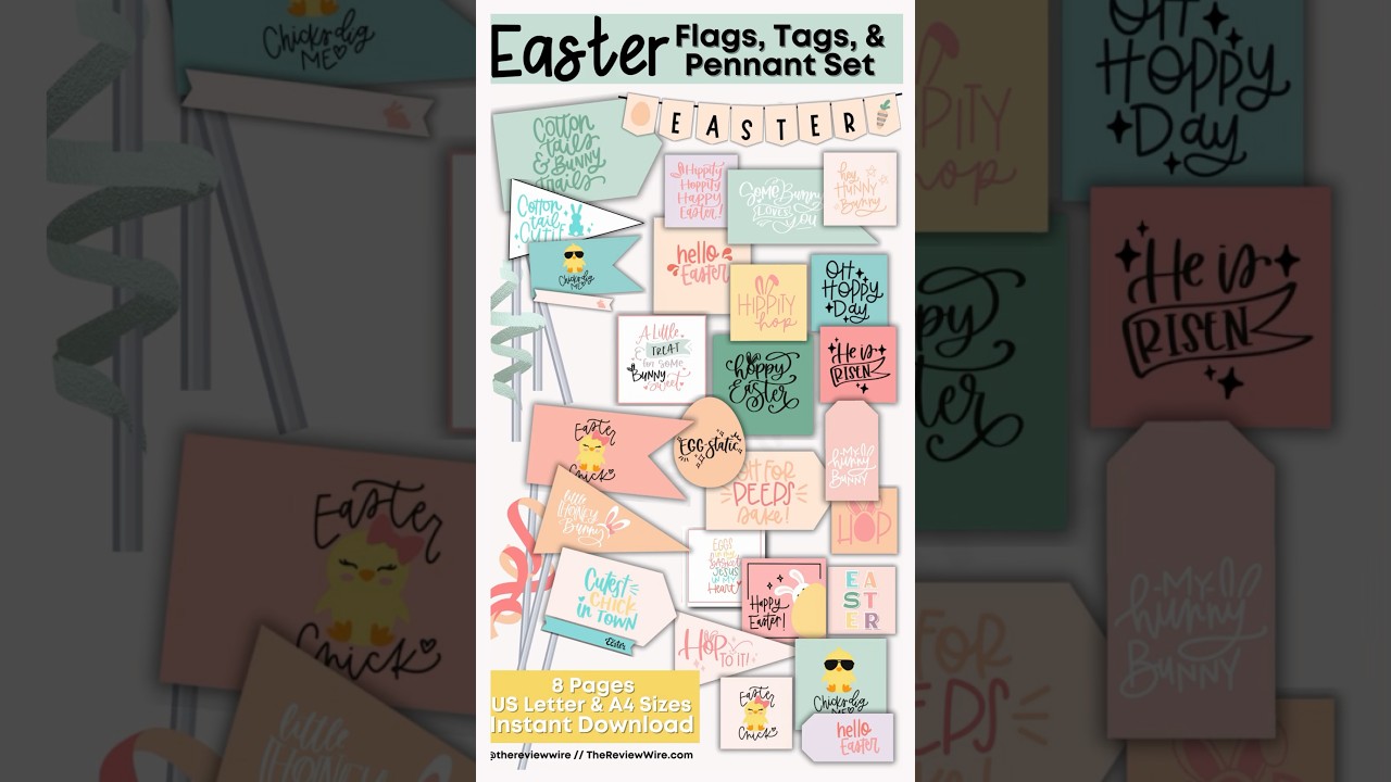 Create the Cutest Easter Vibes! 🐰 Printable Tags, Flags & Pennants 