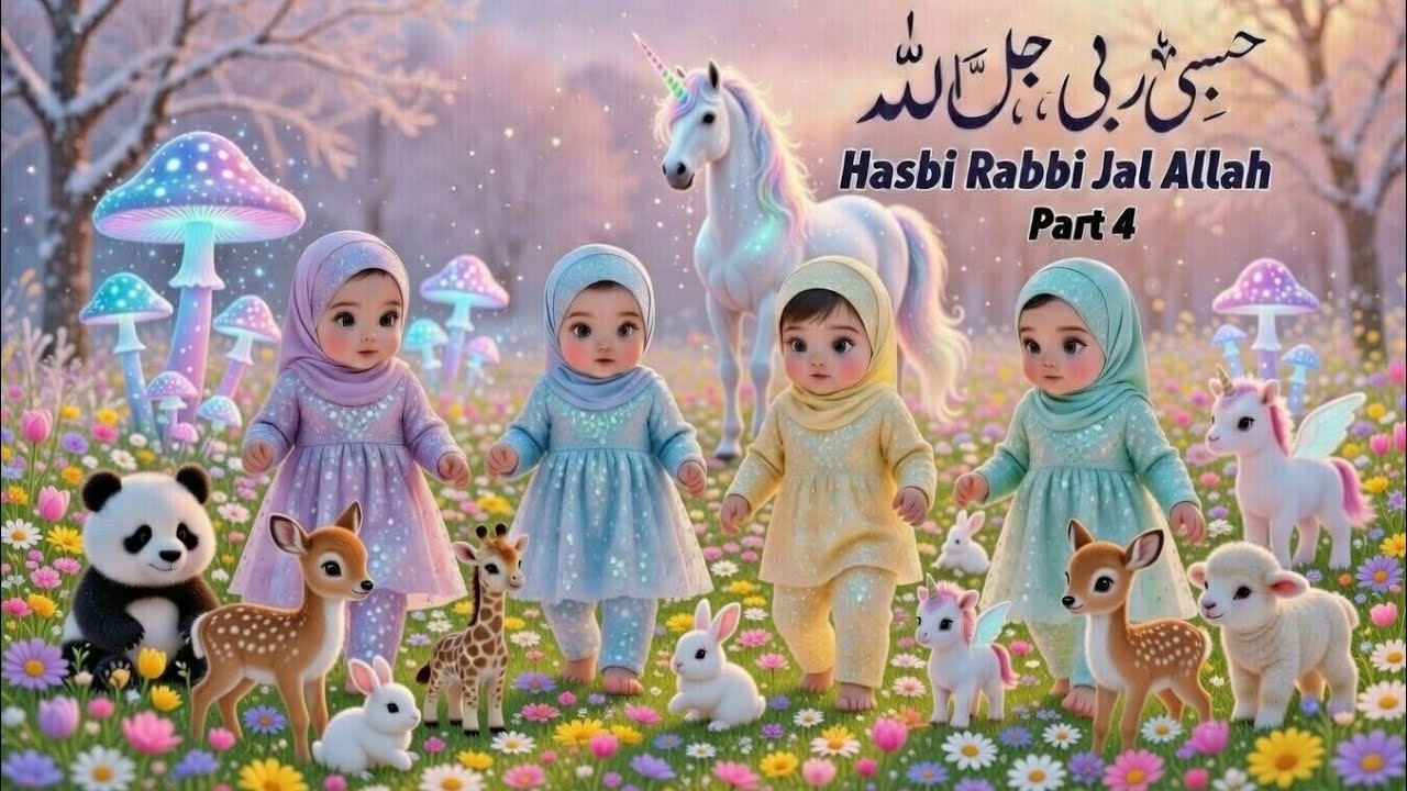 Hasbi Rabbi Jallallah | Part 2 |Beautiful Islamic Naat for Kids Little Muslim Kids+Family