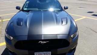 2015 Ford Mustang Gt matte black rally stripes