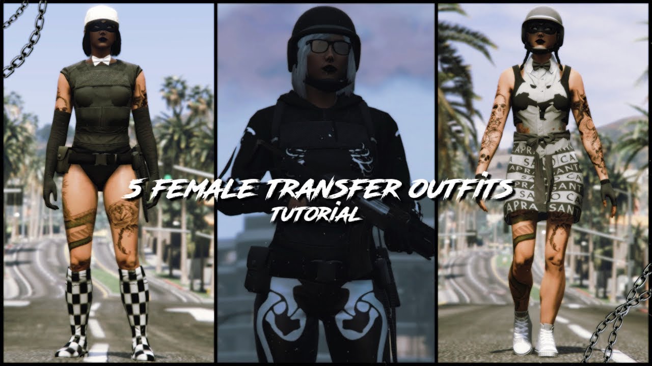 5 cute female transfer component outfits! GTA 5 Online ☆ YouTube
