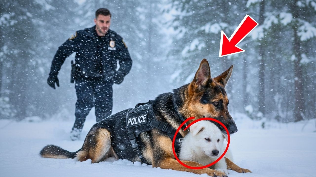 K9 Dog Found a Freezing White Puppy Collapsed in Snow— What the Officer Learned Next Broke His Heart