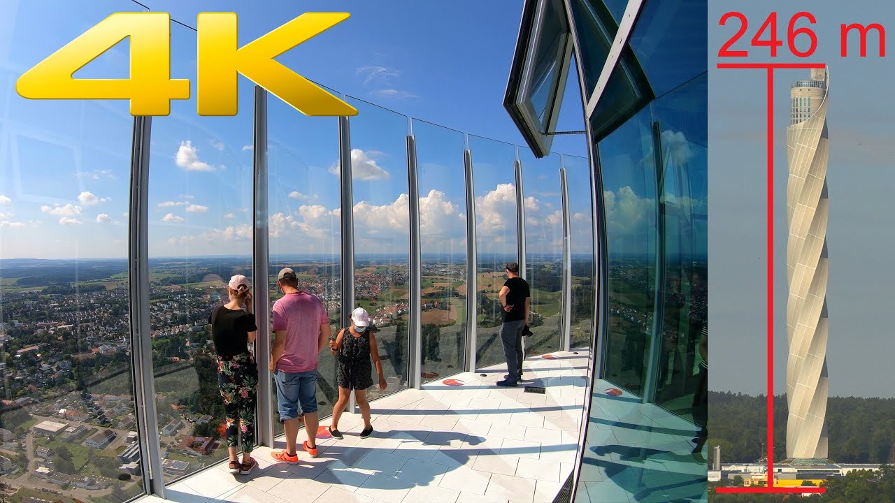 4K | TK Elevator Test Tower and Germany's tallest observation deck
