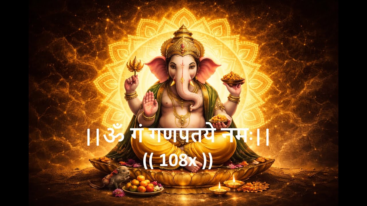 ॐ गं गणपतये नमः | Ganpati Mantra Jaap 108 Times | Success & Peace | Remove Obstacles
