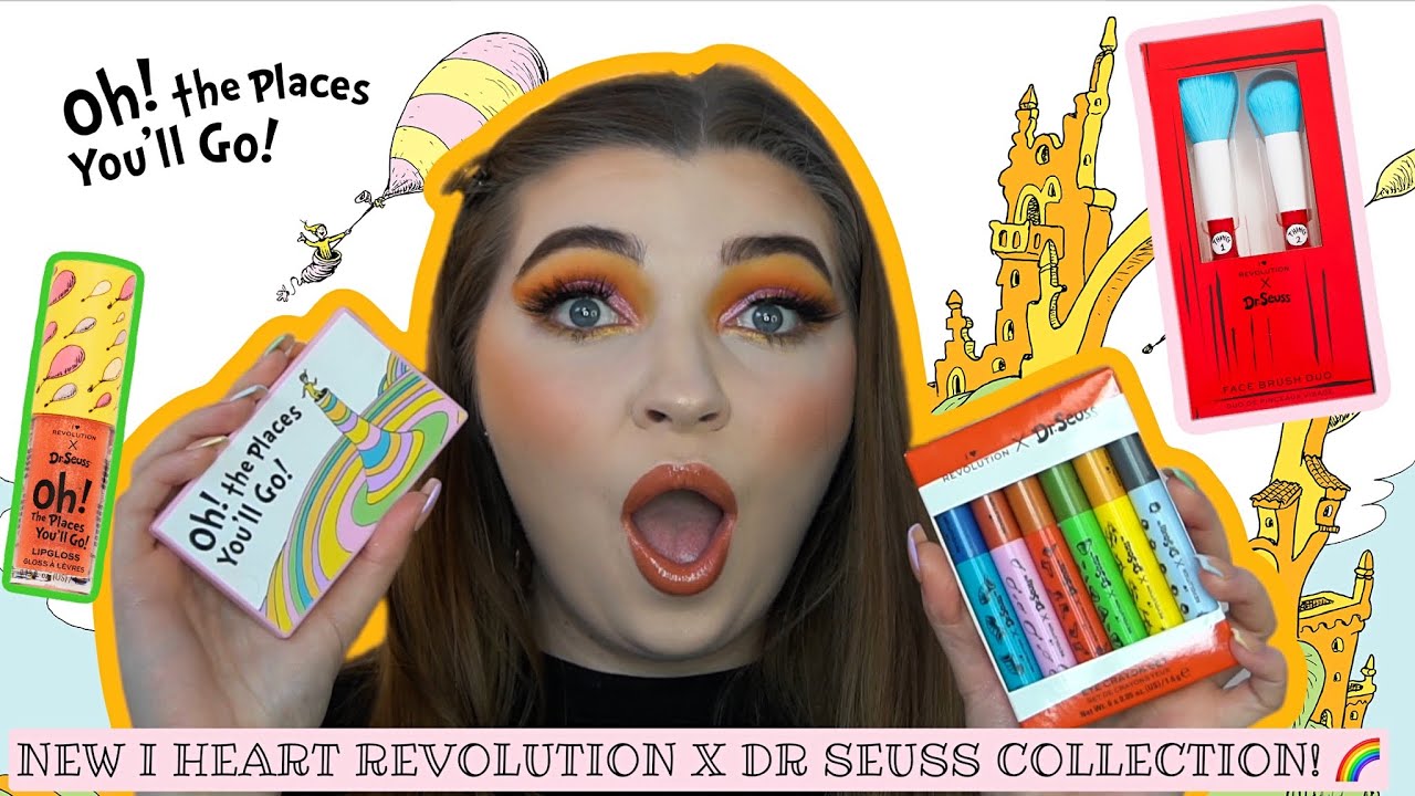 NEW I HEART REVOLUTION X DR SEUSS!🌈 FIRST IMPRESSIONS & SWATCHES!🌈