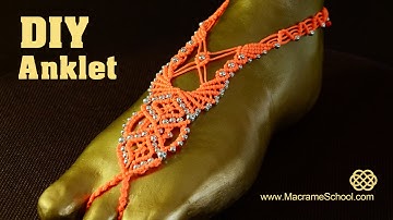 Macramé Barefoot Sandal Anklet with Beads [DIY] Tutorial