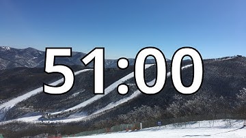 51 Minutes Winter Timer Countdown With Music and Alarm (Simple Beep)