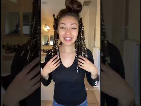 Curling my hair with bamboo sticks! PT 1 #curls #heatlesscurls