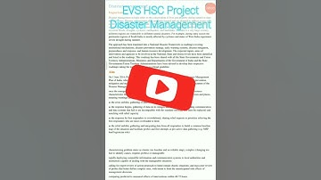 12th HSC board EVS project (arts/commerce/science) TOPIC- DISASTER MANAGEMENT