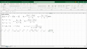 Muller Method on Excel