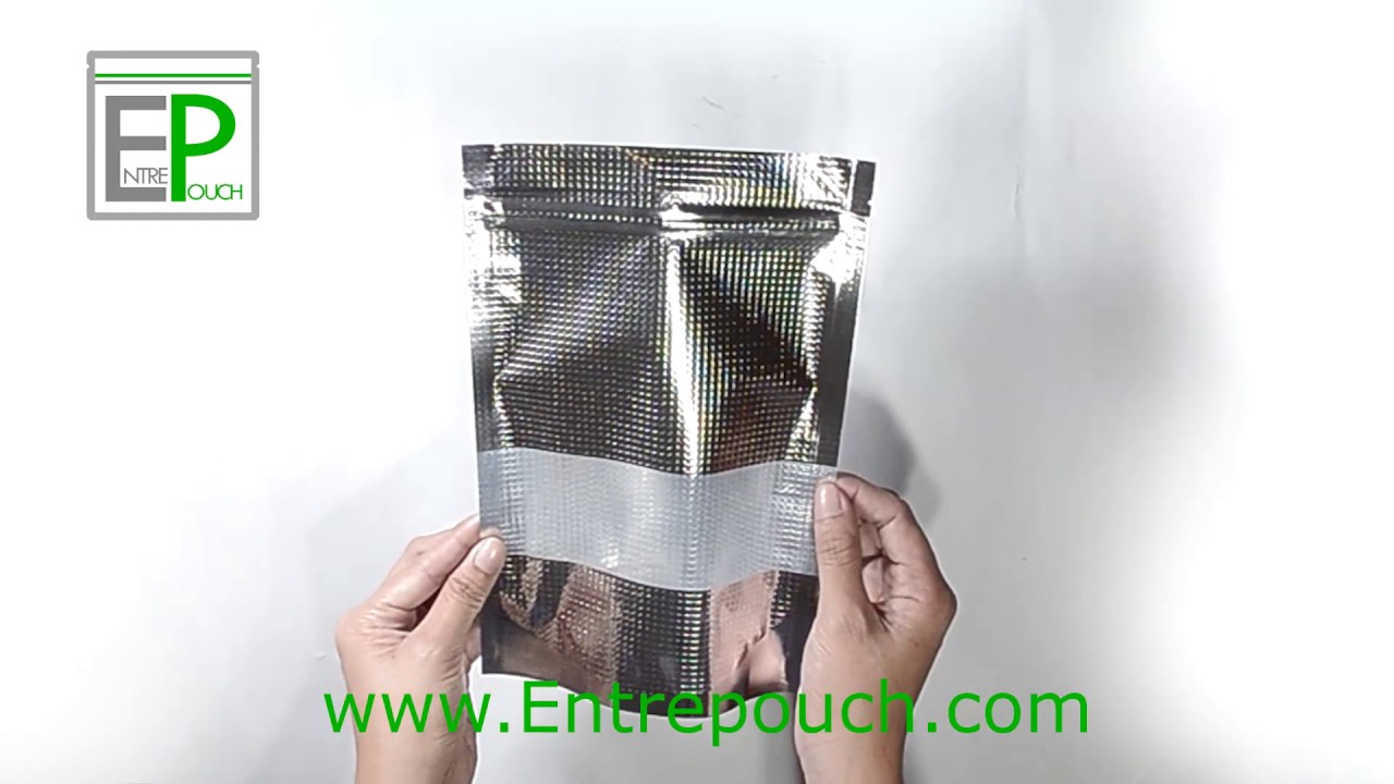 Silver Stand Up Pouch with Zip Lock and with Window - ZPST013