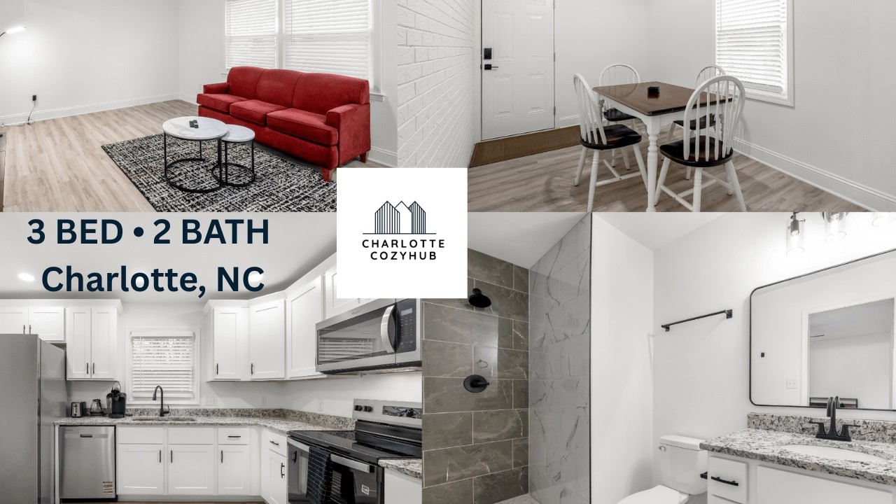Beautiful 3 Bed 2 Bath Home in Charlotte NC | Fully Furnished Mid-Term Rental Tour|Charlotte CozyHub