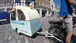 Cargo trike ice cream trailer hits the road