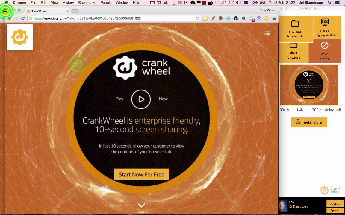 Brief Product Demo - CrankWheel Screen Sharing