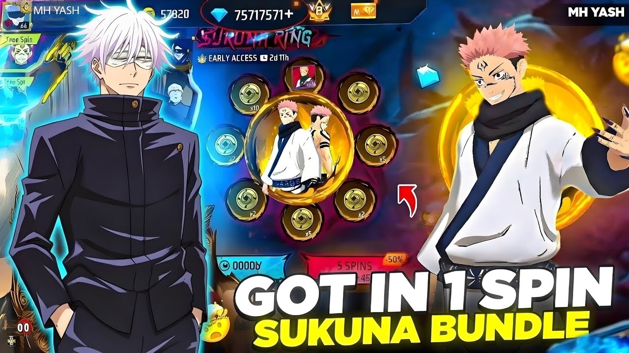 Free FireGot SukunaBundle In 99Diamond NEW SAKUNA RING FREE FIRERYOMEN SAKUNBUNDLE EVENT SPIN