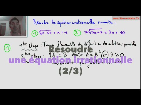 1ère S Résoudre une équation irrationnelle (2/3) - YouTube