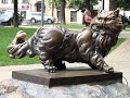Kyiv/Kiev city. Monument/sculpture of cat Panteleimon