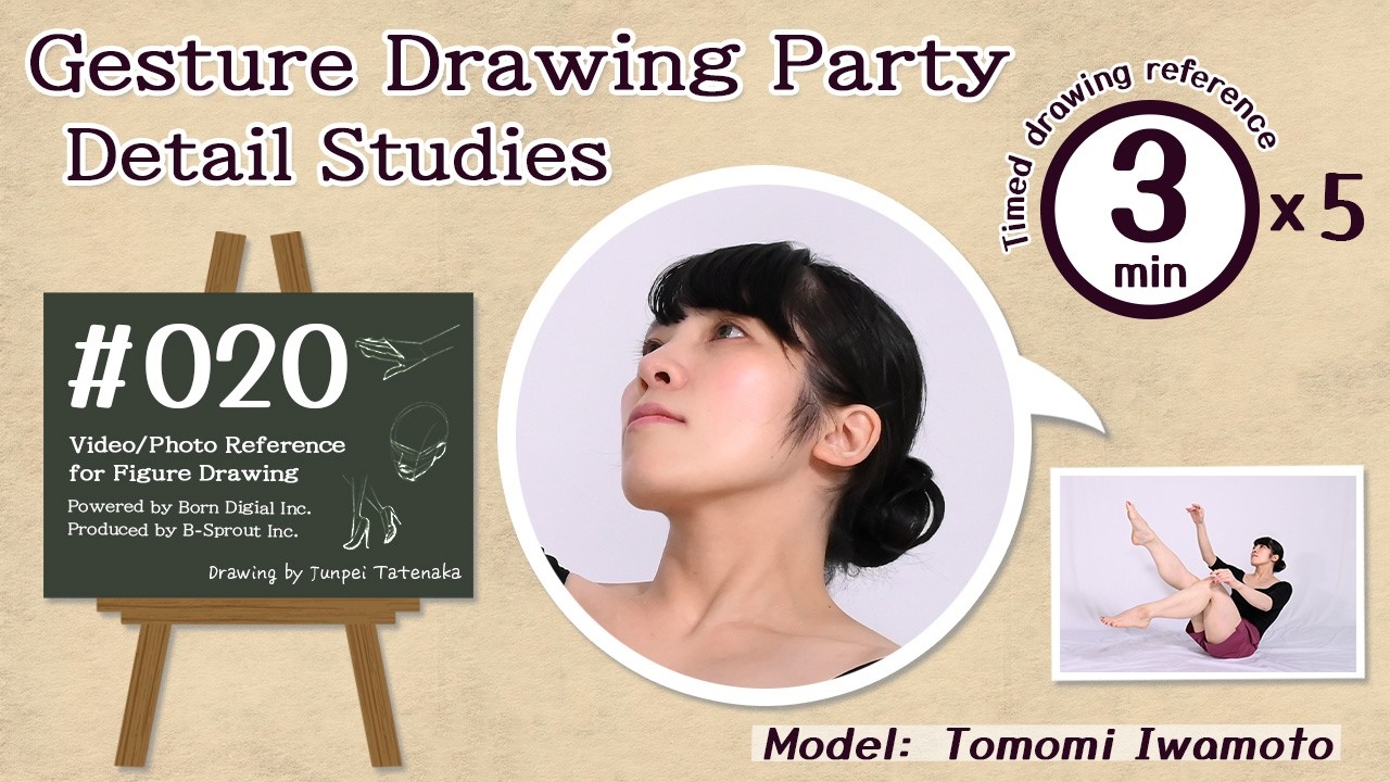 GESture DRAWing Party Detail Studies [Head]: #020 Tomomi Iwamoto －Timed Drawing Reference－