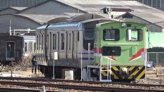 E217系クラY-44編成クハE217-44_サハE217-44が解体線へ移動、モハE217-2087_モハE216-2087_クハE216-2065構内移動 長野総合車両センター