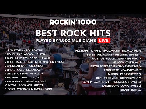 Best Rock Hits played by 1000 musicians 💥 Rockin'1000 24/7 Live