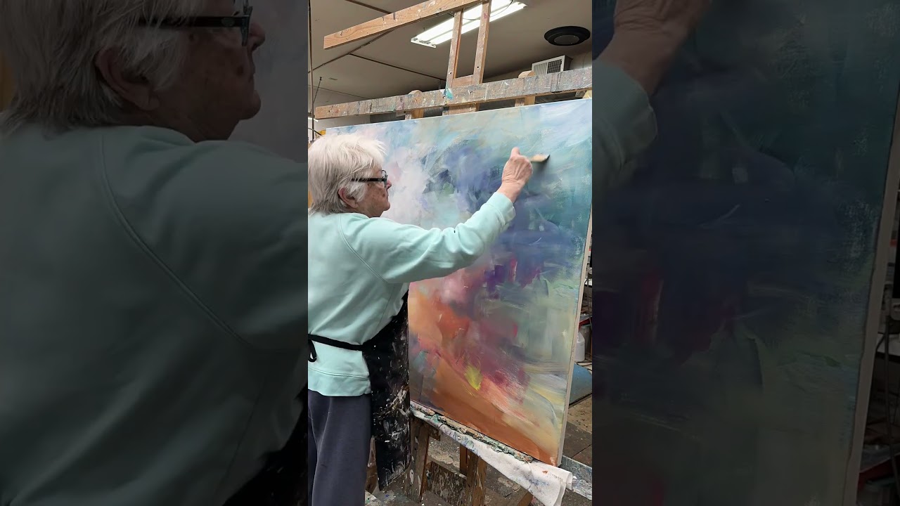 Beginning an Abstract Painting,Painting Loosely,art demo, art technique, 