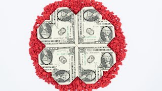 DOLLAR ORIGAMI Shamrock 🍀 4 leaf clover folding with money