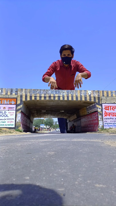 bypass road 🛣️ Jumping vfx magic video kinemaster editing 13 second #ytshorts #shortsfeed #magic