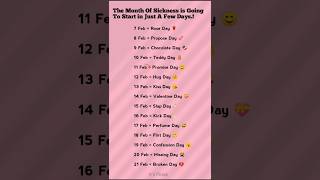 Valentine Week to Broken Day 💔 | Full Love Calendar 🤩🥴 #viral #love #valentinesday