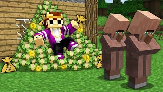 СТАЛ МИЛЛИОНЕРОМ И ЗАТРОЛЛИЛ ЖИТЕЛЕЙ В МАЙНКРАФТ 100% троллинг ловушка minecraft