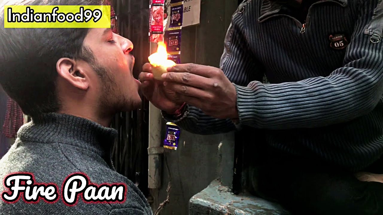 Indian Street Food - Fire Pan - Burning Fire Paan - Betal leaf with ...