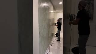 Silver pearl wax in this venetian plaster wall, Exotic Style!