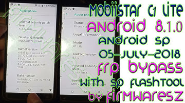 Mobiistar C1 Lite FRP/Gmail Bypass In 1 Click With SP Flashtool 100% Working Method by Firmwaresz...