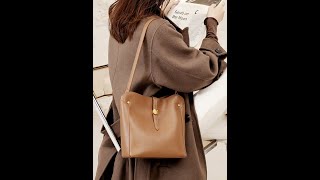 Leather bucket bag fashion retro bucket bag large capacity versatile bag is minimalist favorites. screenshot 2