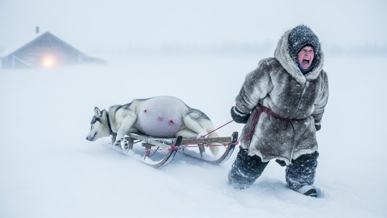 Una mujer de 80 años salva a una perra preñada en una tormenta de nieve a -71°C