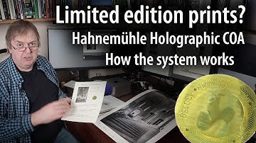 Selling prints? limited editions and certificates of authenticity. Hahnemühle COA and myartregistry