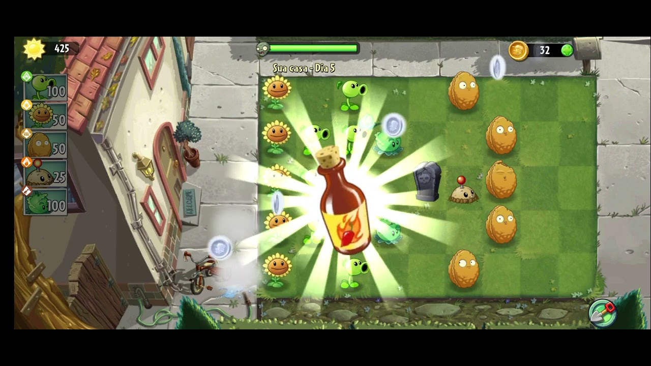 jogando plantas vs zombies 2 - YouTube