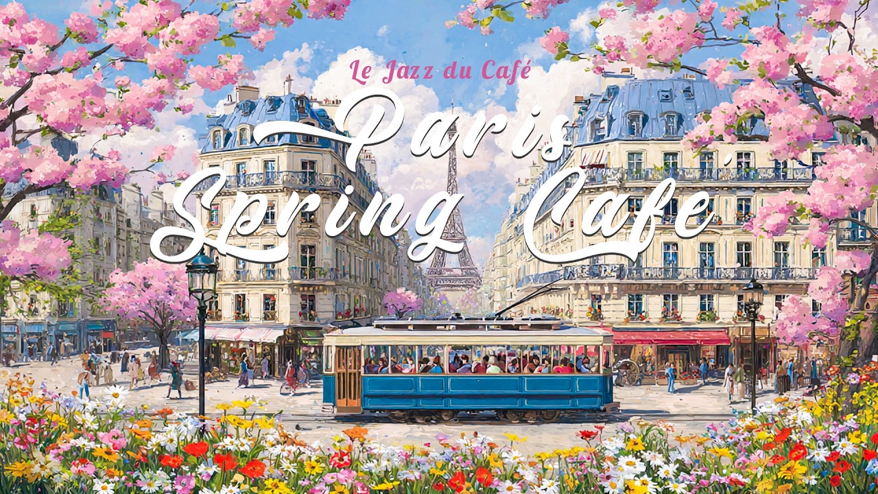 Paris Café Spring Jazz 🌸☕ French Instrumental Music (No Ads)