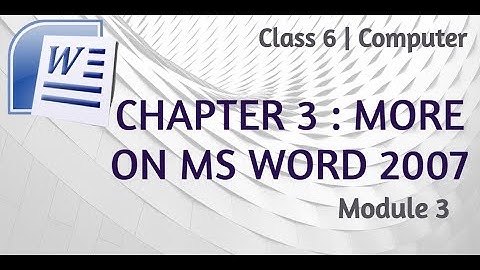 6 Computer | MS Word |  Module 3
