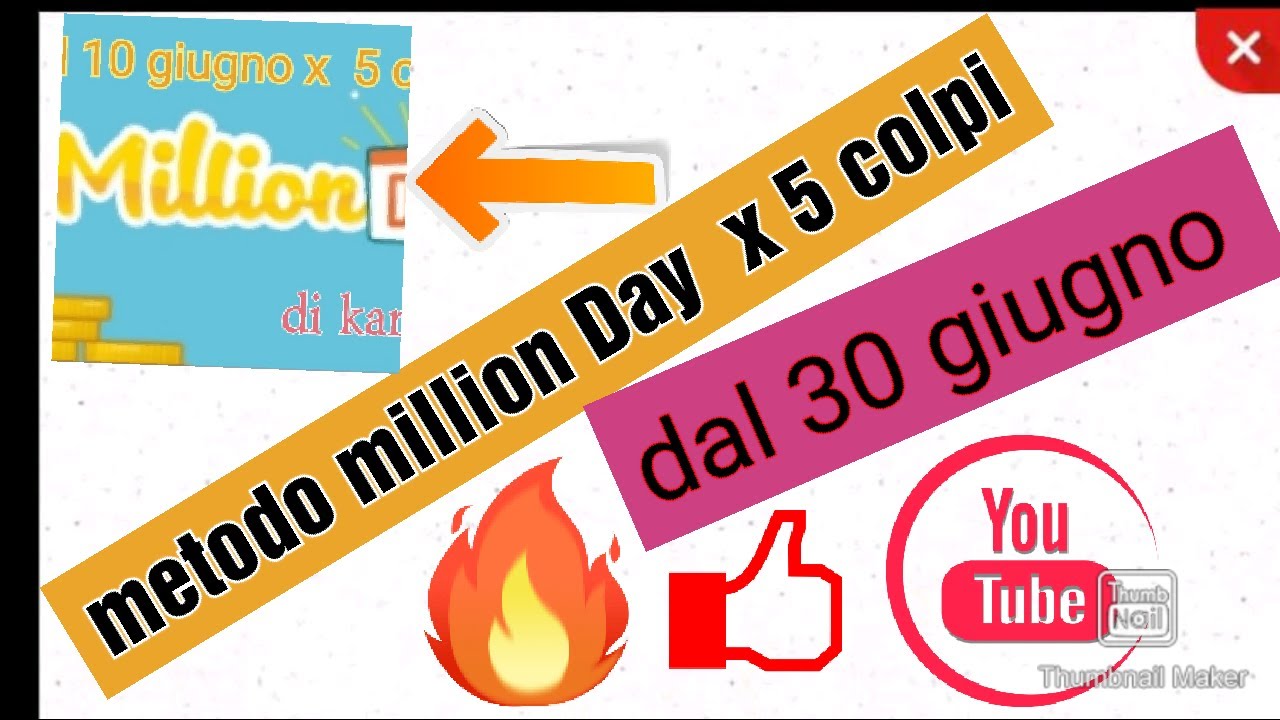 metodo million Day dal mercoledì 30 giugno YouTube metodo million Day dal mercoledì 30 giugno YouTube