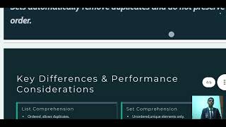 Topic :- List Vs Set Comprehension 