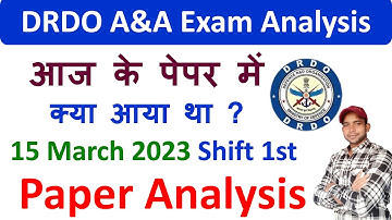 DRDO Today Exam Analysis | DRDO A&A Exam Analysis | DRDO Today Question paper analysis A&A