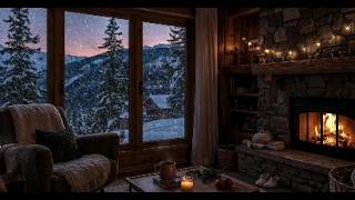 【雪の夜ambient】暖炉のある山小屋で過ごす静かな冬｜睡眠・リラックス用（30分）