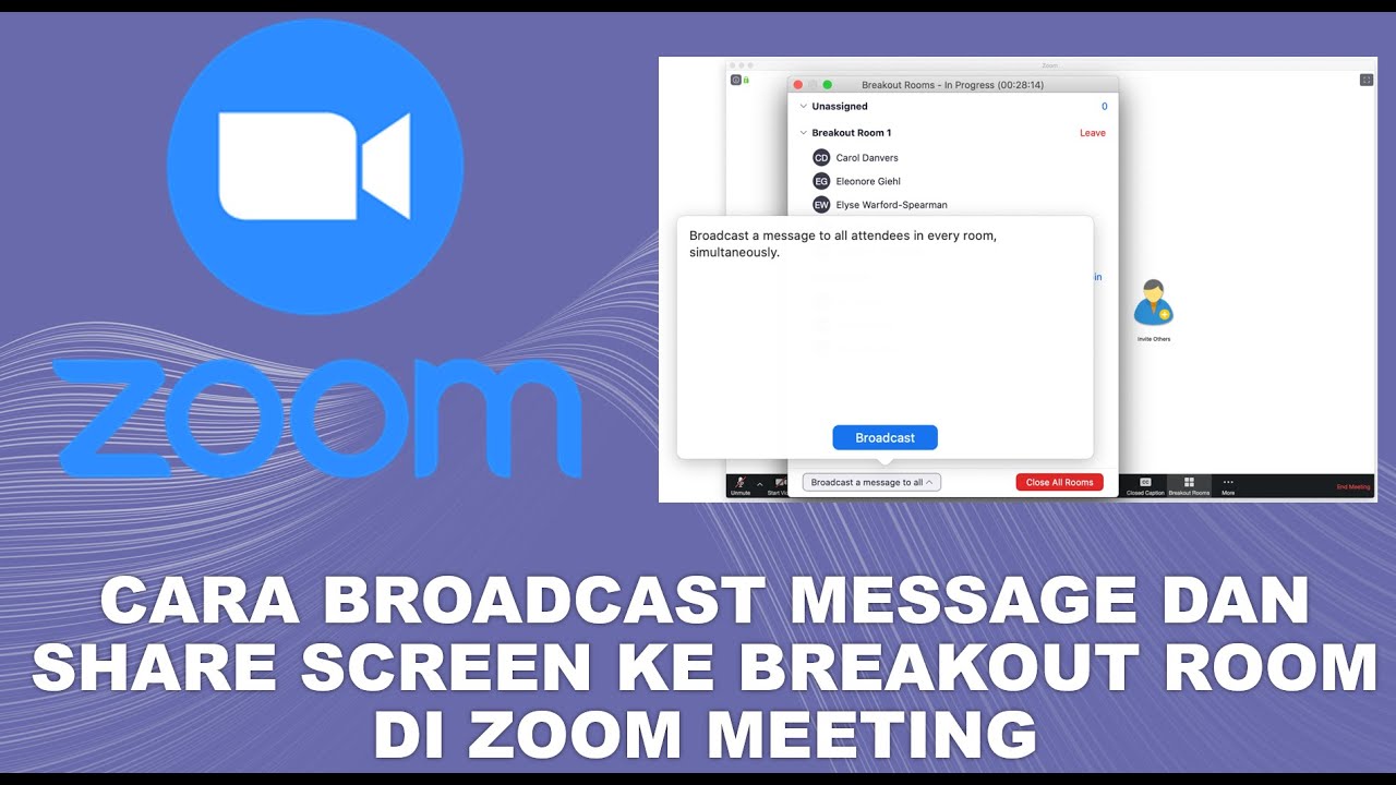 Cara Broadcast Message Dan Share Screen ke Breakout Room Di Zoom
