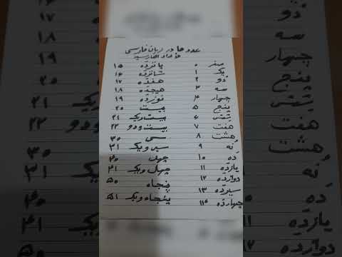 الاعداد في اللغة الفارسية عددها در زبان فارسی الشرح کامل في اول 