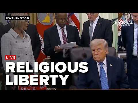 Trump talks religious liberty from Oval Office