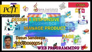 Design a responsive manage products page in admin panel using HTML, CSS, JavaScript and Bootstrap an