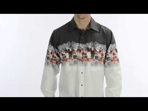 Panhandle Slim Scenic Border Print Western Shirt - Cotton, Snap Front, Long Sleeve (For Men)