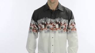 Panhandle Slim Scenic Border Print Western Shirt - Cotton, Snap Front, Long Sleeve (For Men)