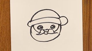 How to Draw Cute Laughing Santa EMOJI CHRISTMAS BY KIDS DRAWING