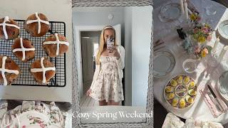 Spring Weekend Vlog 🌷 Baking Hot Cross Buns + Easter Table Net Worth
